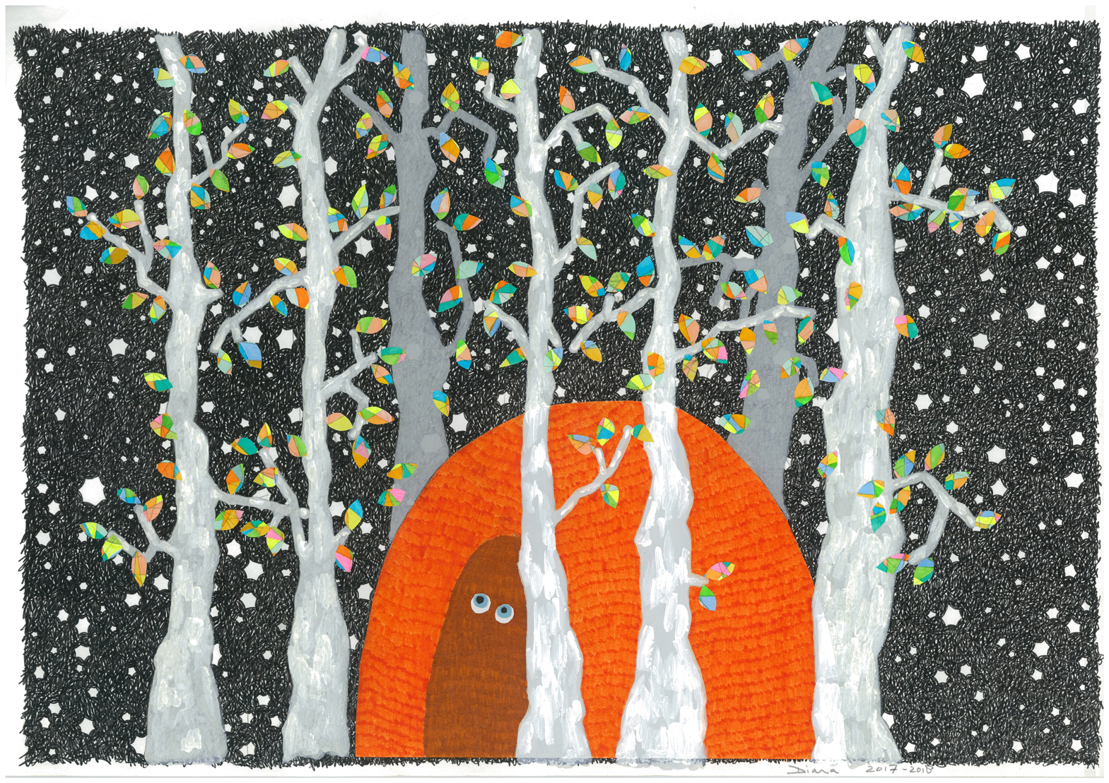 HITW in enlightend forrest and starry night