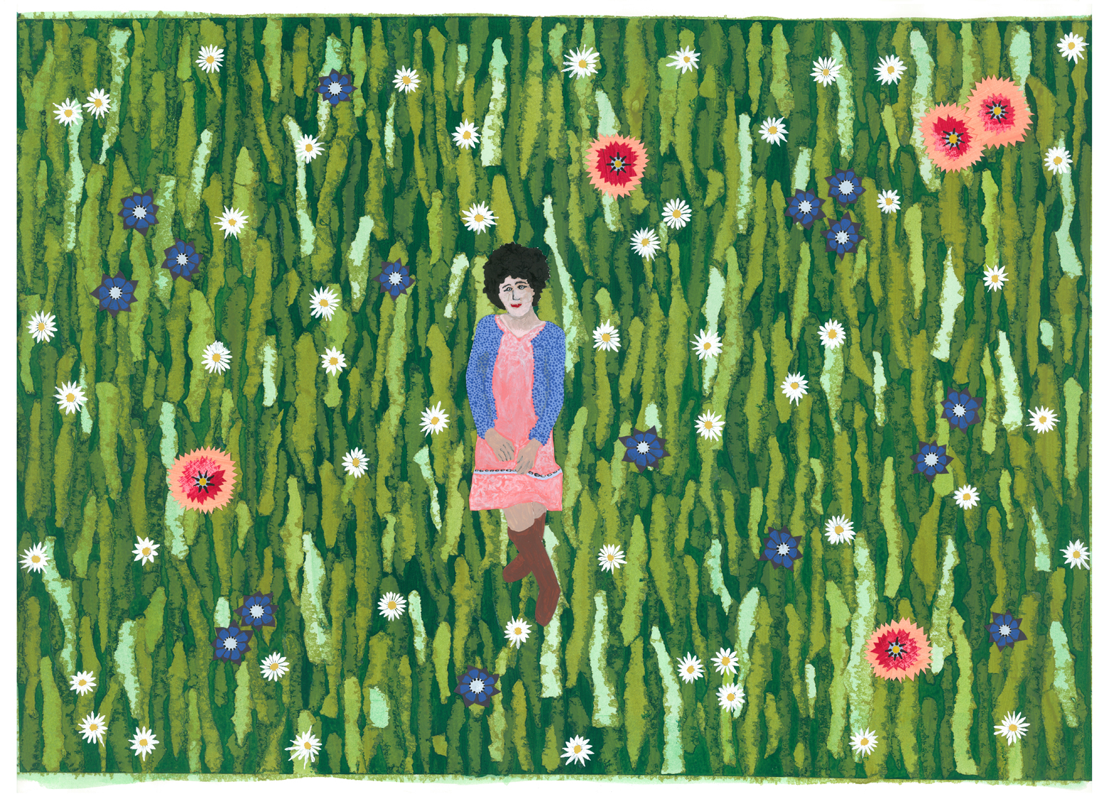 Daisy in a field of flowers